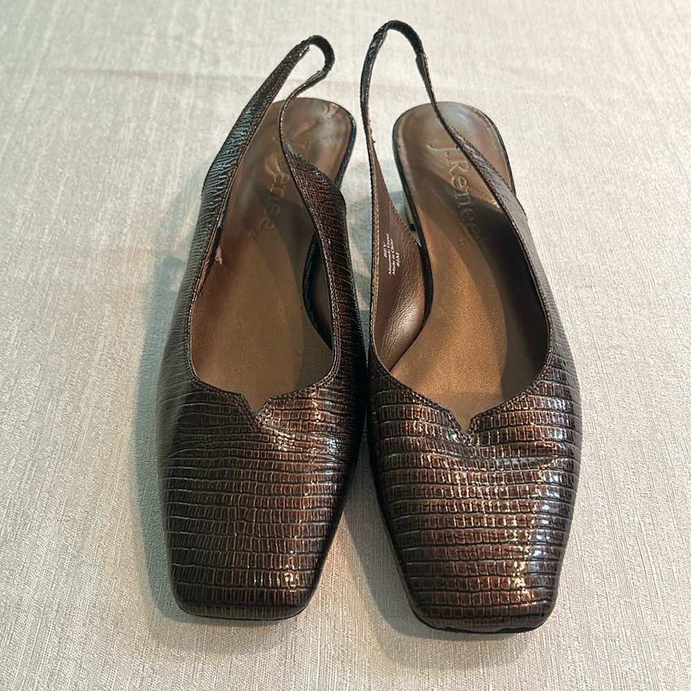 J. Renee Women's Copper Snakeskin Sling Back Pump